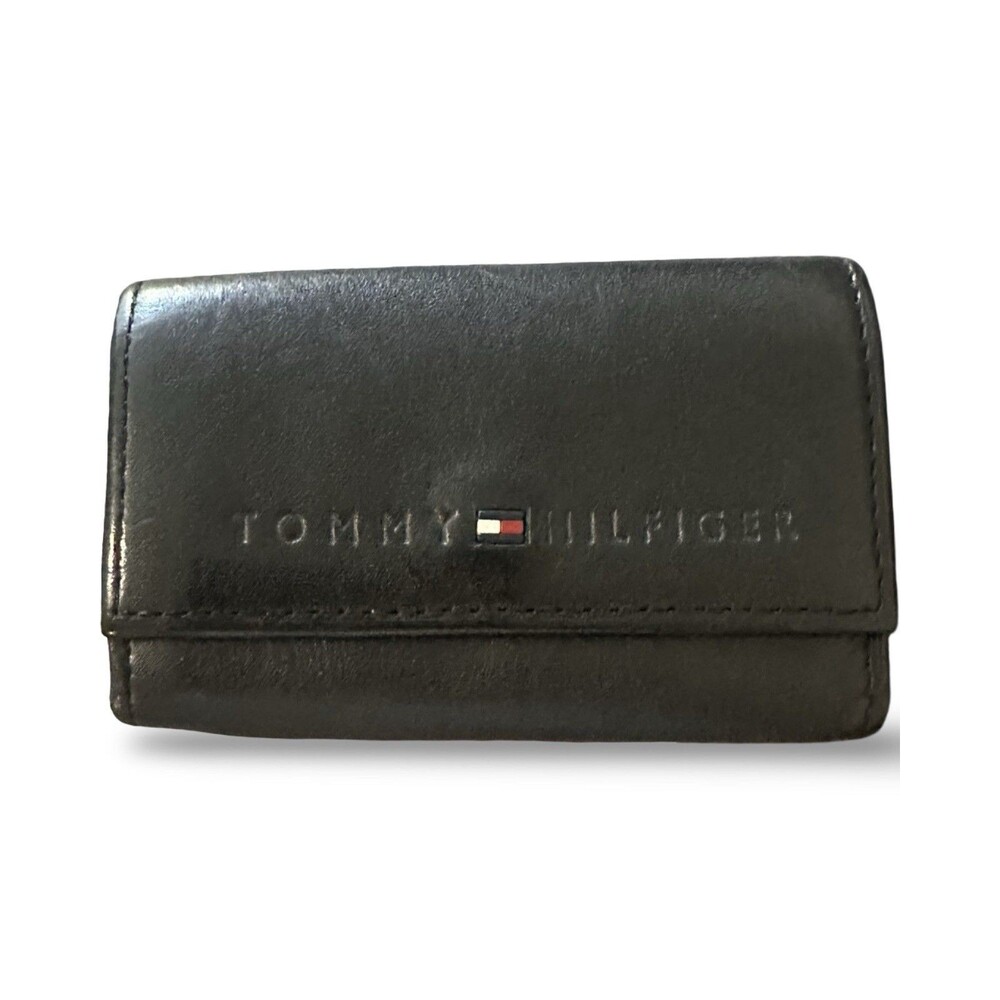 Tommy Hilfiger Black Leather Key Case Wallet
